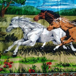 Wild Running Horses Tapestry Wall Hanging Material Art